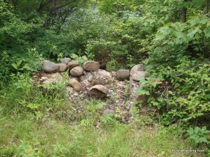 Negro Lake cabin site fireplace